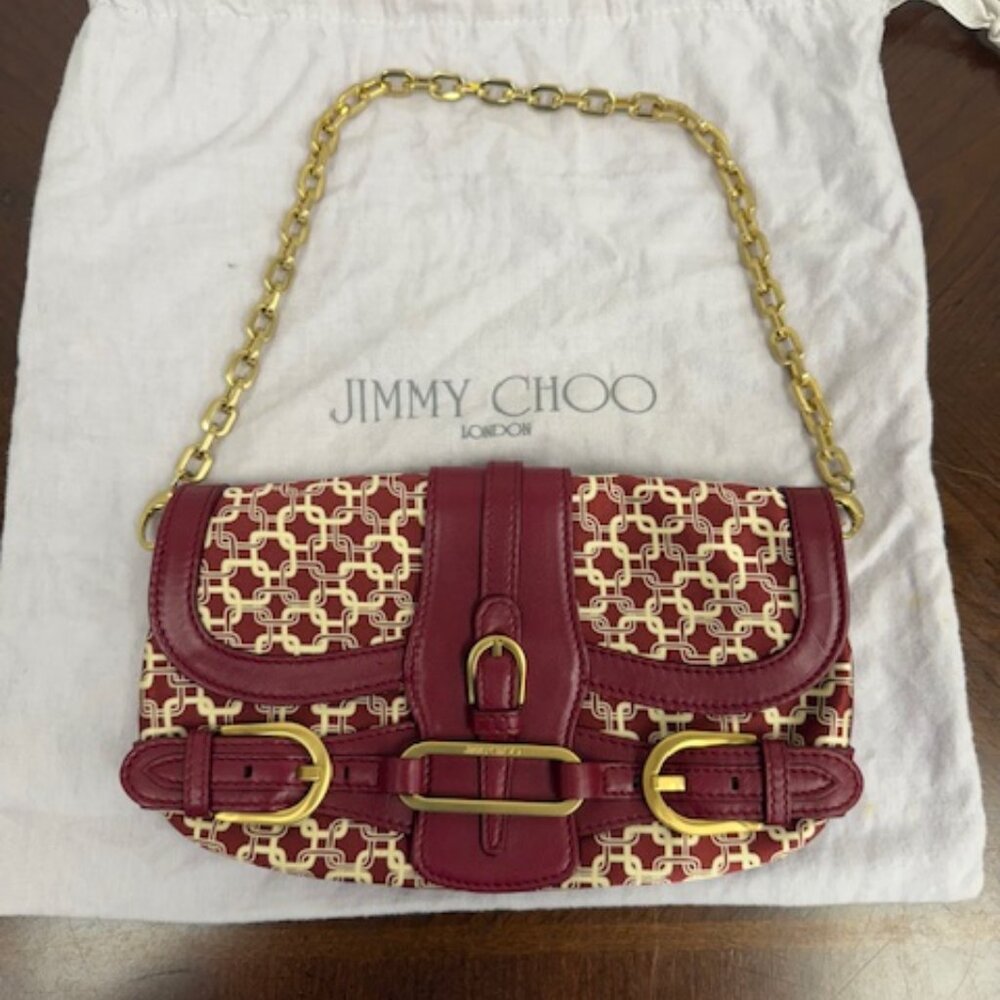Jimmy Choo Burgundy Purse with Chain Strap